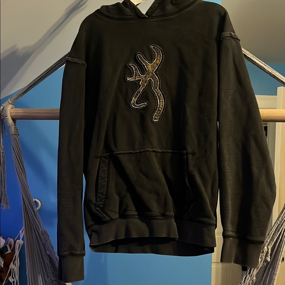 Browning Black Hoodie with Brown Logo